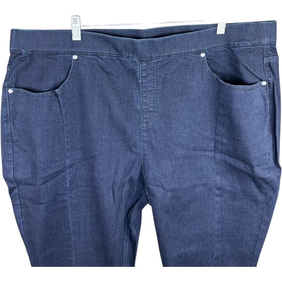 Isaac Mizrahi Live! Dark‎ Indigo Pull-On Slim Leg Ankle Jean 24W Plus NWT - Picture 2 of 10